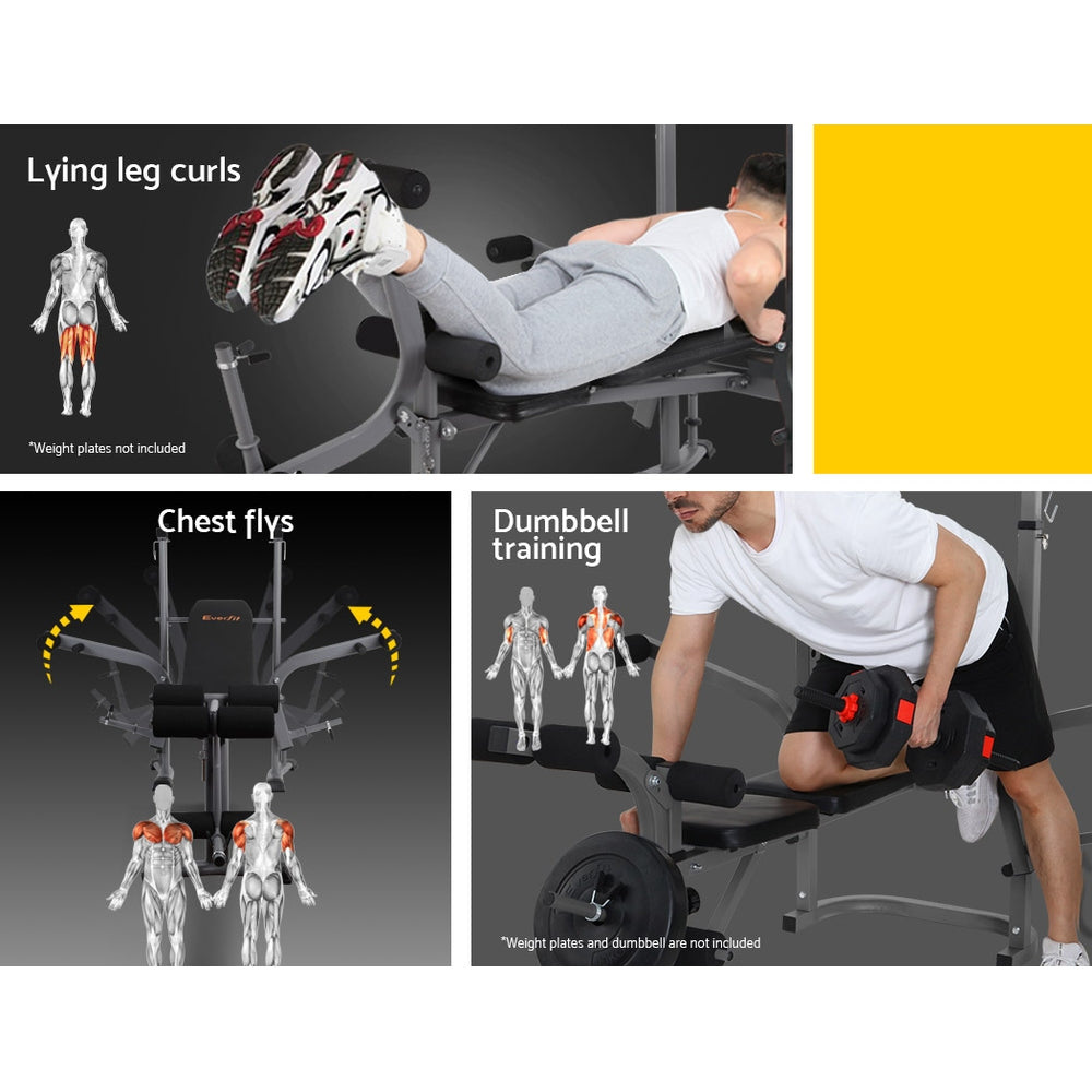 Marlook Weight Bench 8 in 1 Bench Press Adjustable Home Gym Station 200kg