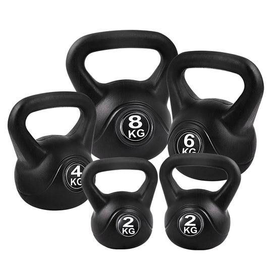 Marlook 22kg Kettlebell Set Weight Lifting Kettlebells Bench Dumbbells Gym Home