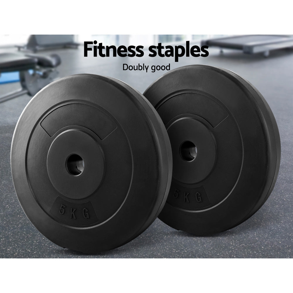 Marlook Weight Plates Standard 2X 5kg Barbell Plate Weight Lifting