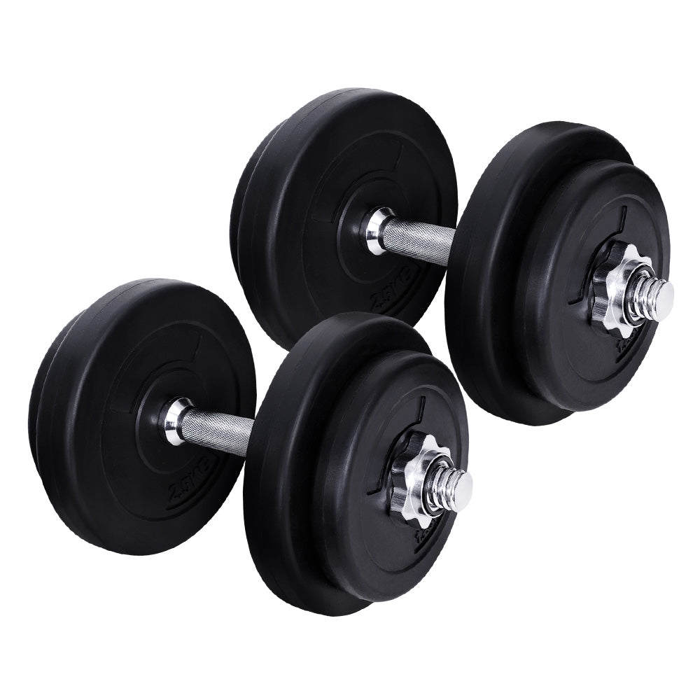 Marlook 20kg Dumbbell Set Weight Plates Dumbbells Lifting Bench
