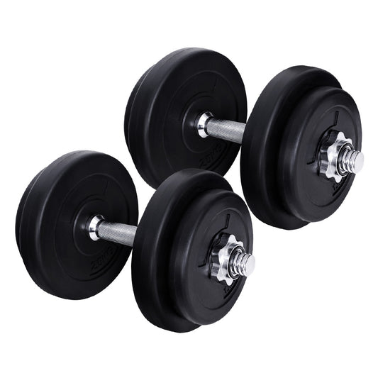 Marlook 20kg Dumbbell Set Weight Plates Dumbbells Lifting Bench