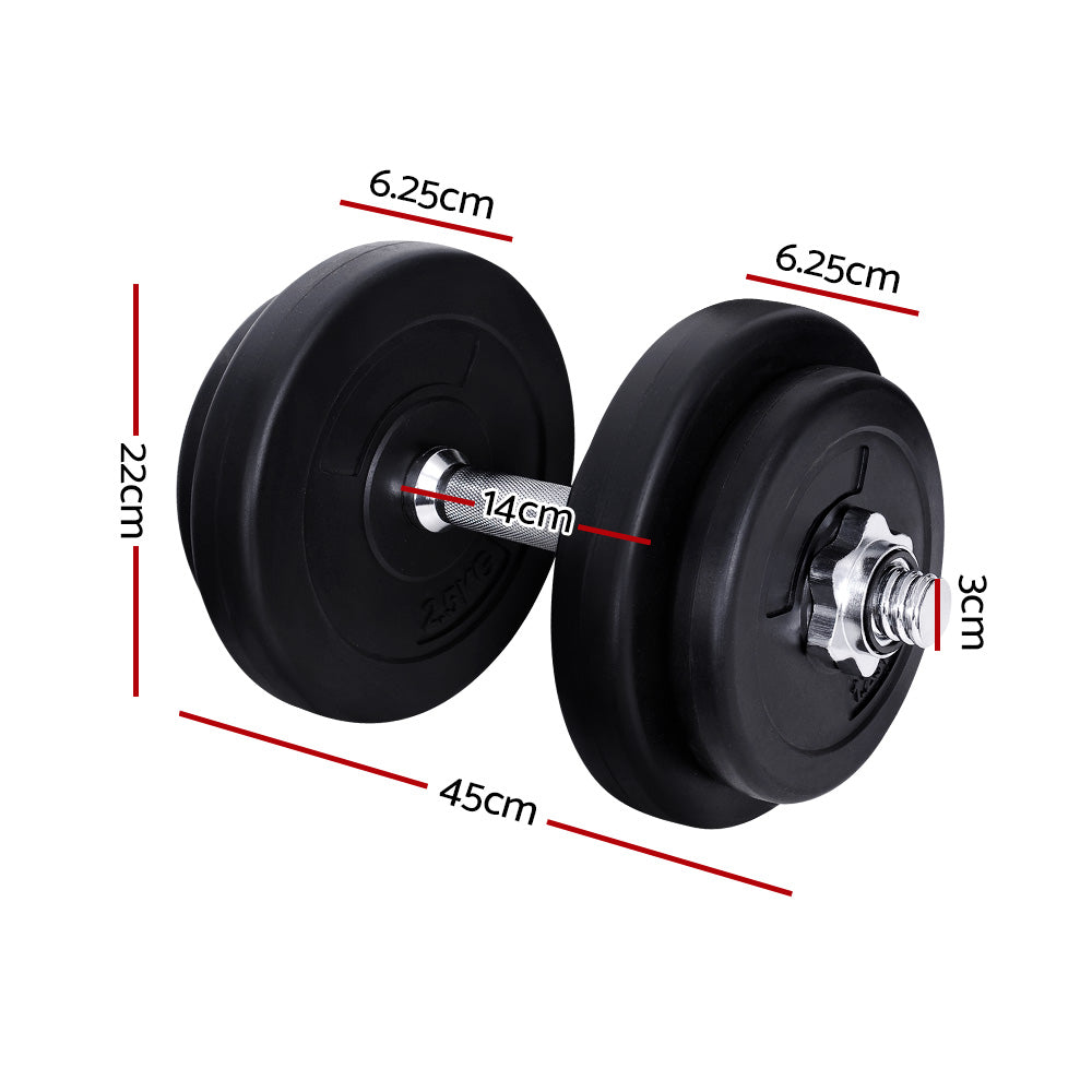 Marlook 20kg Dumbbell Set Weight Plates Dumbbells Lifting Bench