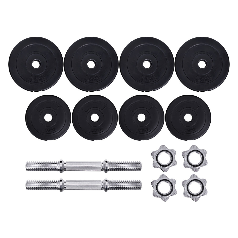 Marlook 20kg Dumbbell Set Weight Plates Dumbbells Lifting Bench