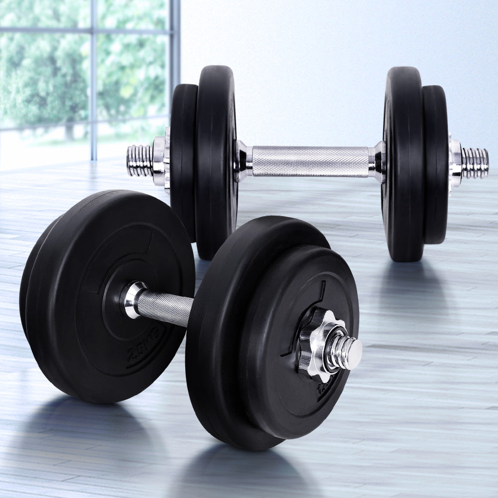 Marlook 20kg Dumbbell Set Weight Plates Dumbbells Lifting Bench