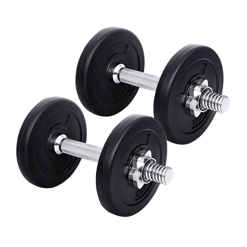 Marlook 10kg Dumbbell Set Weight Plates Dumbbells Lifting Bench