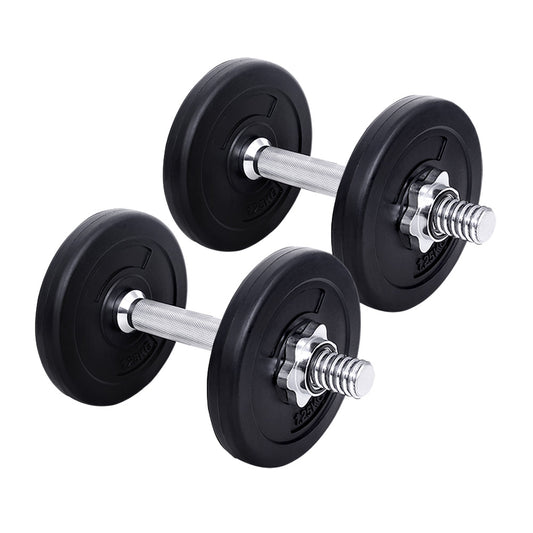 Marlook 10kg Dumbbell Set Weight Plates Dumbbells Lifting Bench