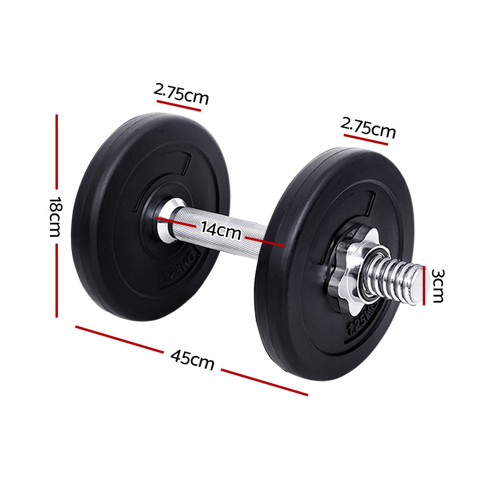 Marlook 10kg Dumbbell Set Weight Plates Dumbbells Lifting Bench