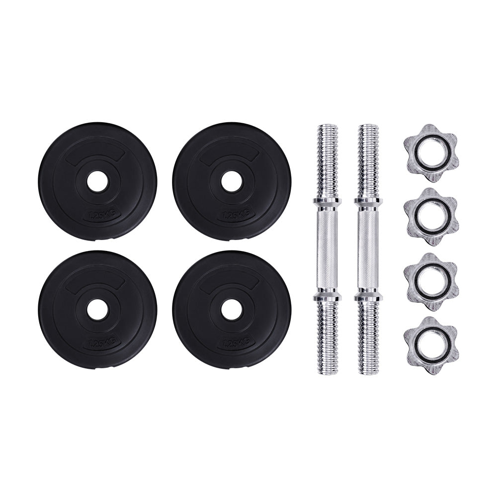 Marlook 10kg Dumbbell Set Weight Plates Dumbbells Lifting Bench