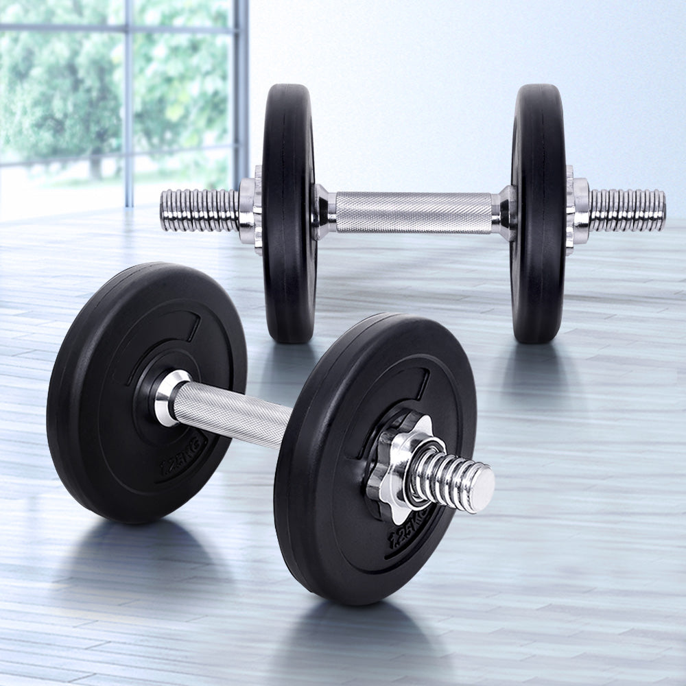 Marlook 10kg Dumbbell Set Weight Plates Dumbbells Lifting Bench