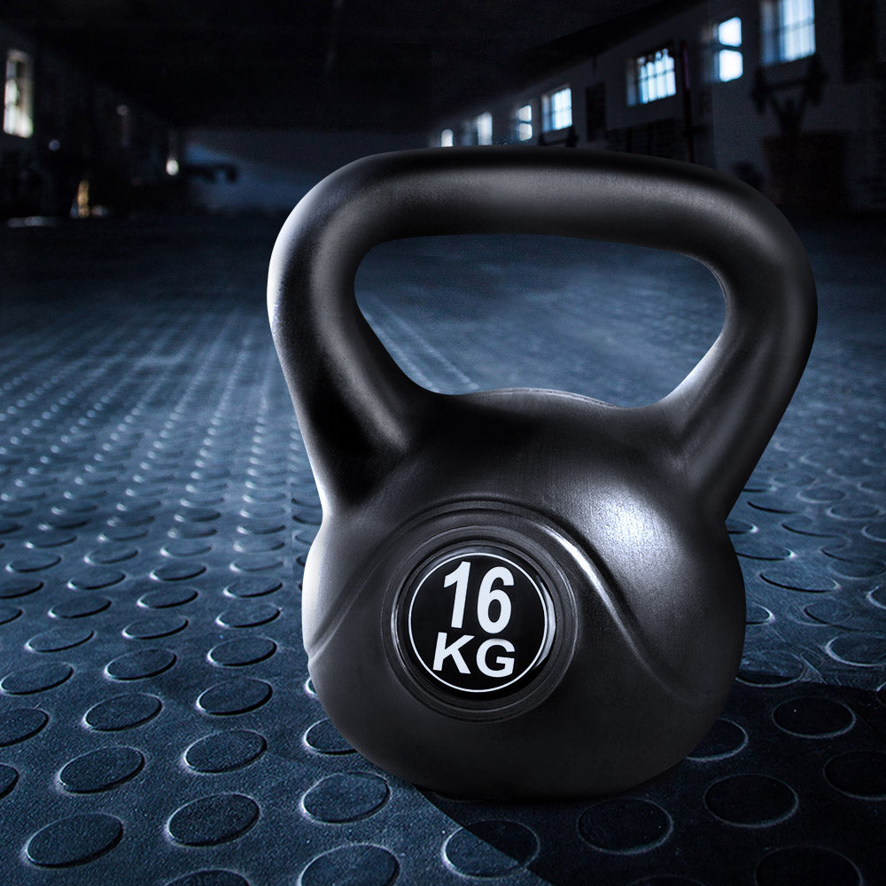 Marlook 16kg Kettlebell Set Weight Lifting Bench Dumbbells Kettle Bell Gym Home