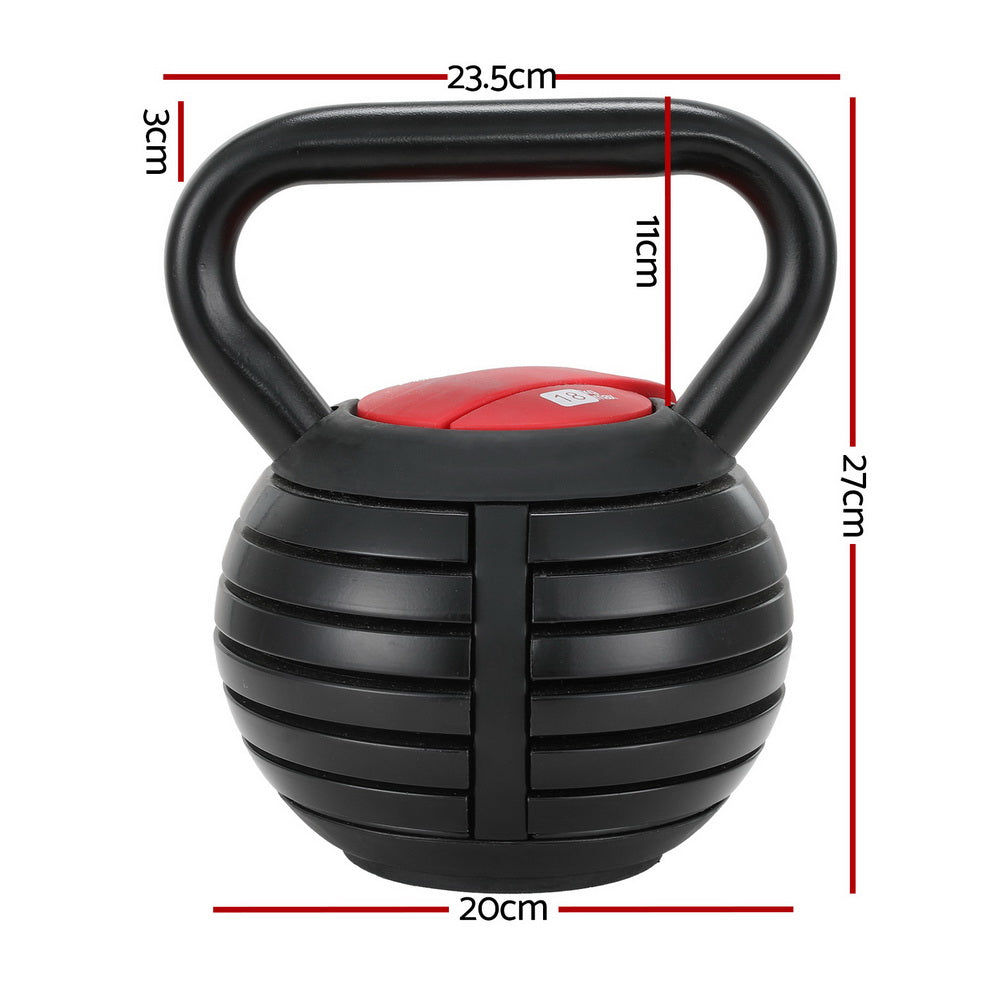 Marlook 18kg Adjustable Kettlebell Set Portable Kettle Bell Weight Dumbbells 10lbs 40lbs