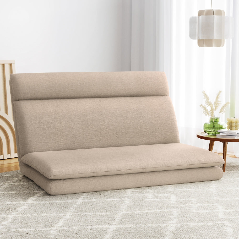 Marlook Floor Lounge Sofa Bed 2 Seater Linen Beige