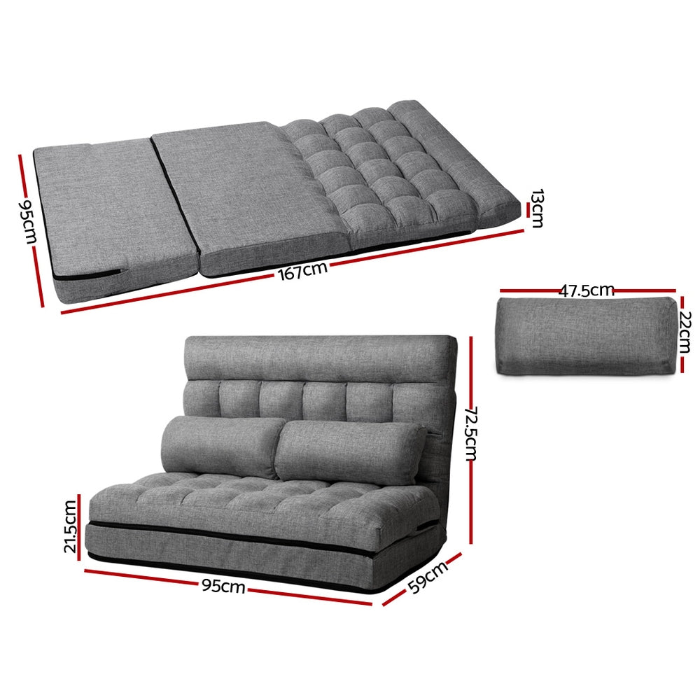 Marlook Lounge Sofa Bed 2-seater Grey Fabric