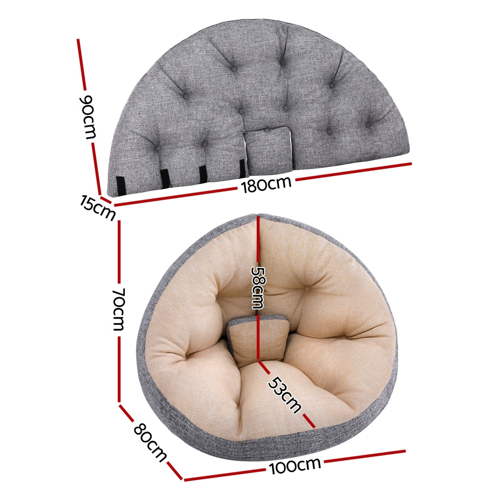 Marlook Floor Lounge Sofa Bed Chair Foldable Washable Beige