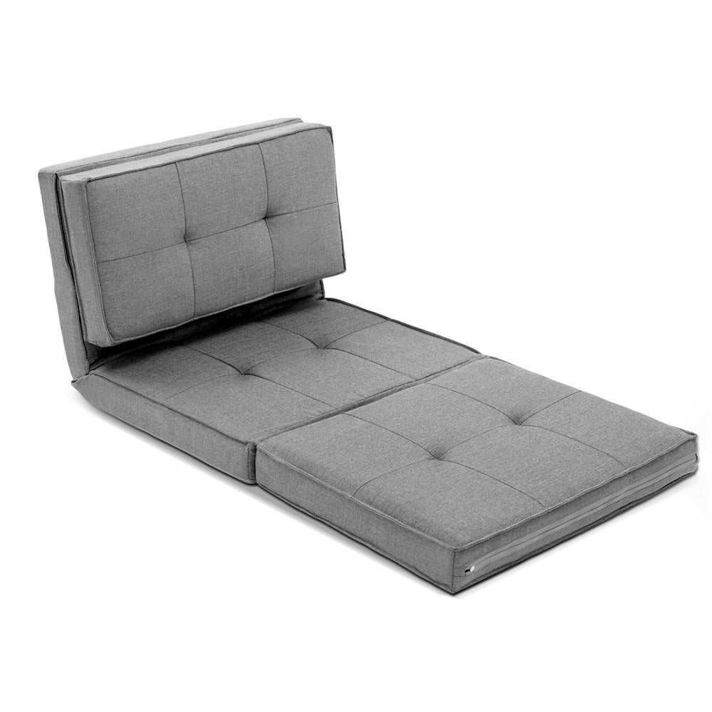 Marlook Floor Lounge Single Sofa Bed Grey Fabric