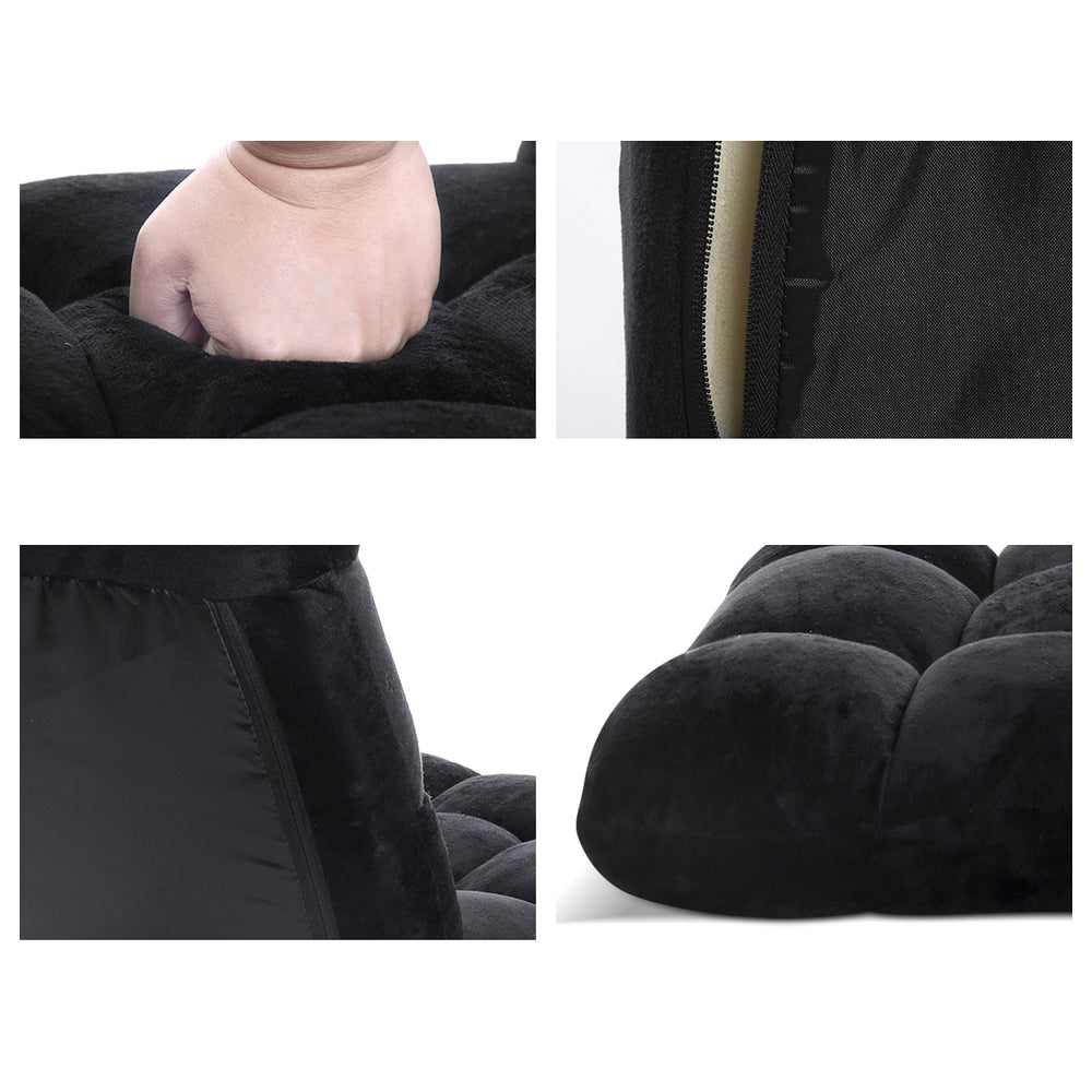 Marlook Lounge Sofa Bed Flannel Fabric Black