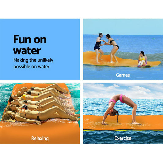 Marlook Floating Water Mat 5.5x1.8m Foam Pad Swimming Pool Island Platform