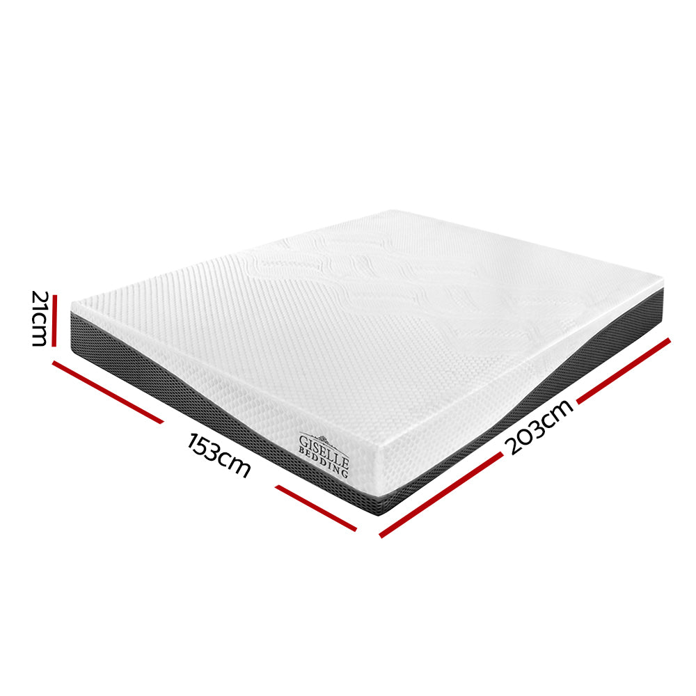 Marlook Bedding Memory Foam Mattress Bed Cool Gel Non Spring 21cm Queen