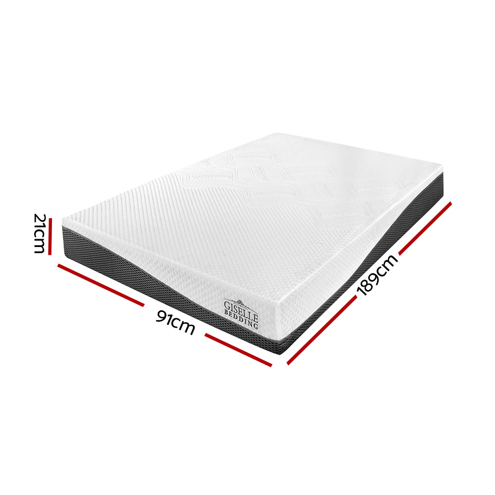 Marlook Bedding Memory Foam Mattress Bed Cool Gel Non Spring 21cm Single