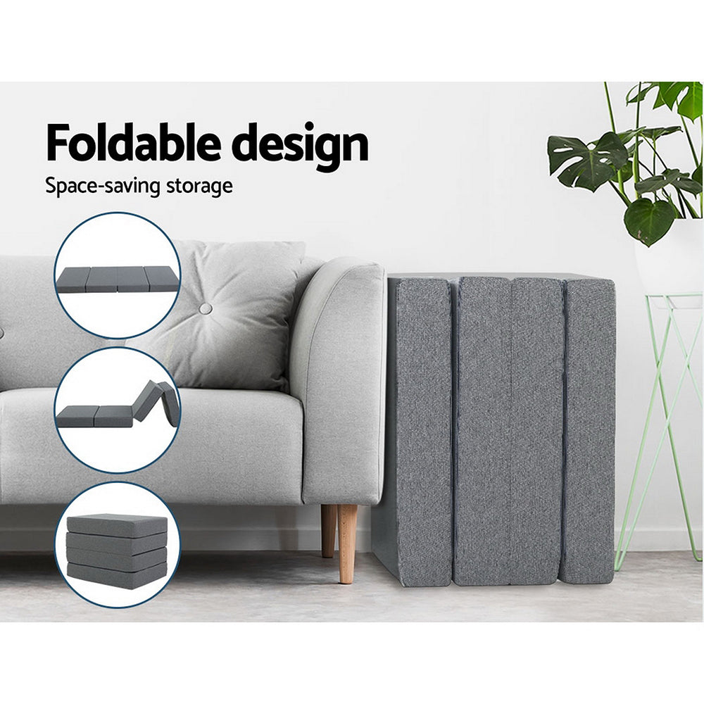 Marlook Bedding Foldable Mattress Folding Foam Single Grey