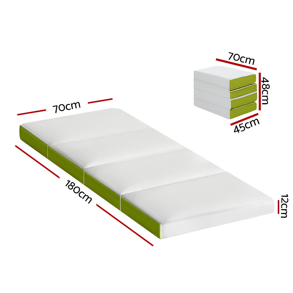 Marlook Bedding Foldable Mattress Folding Foam Single Green