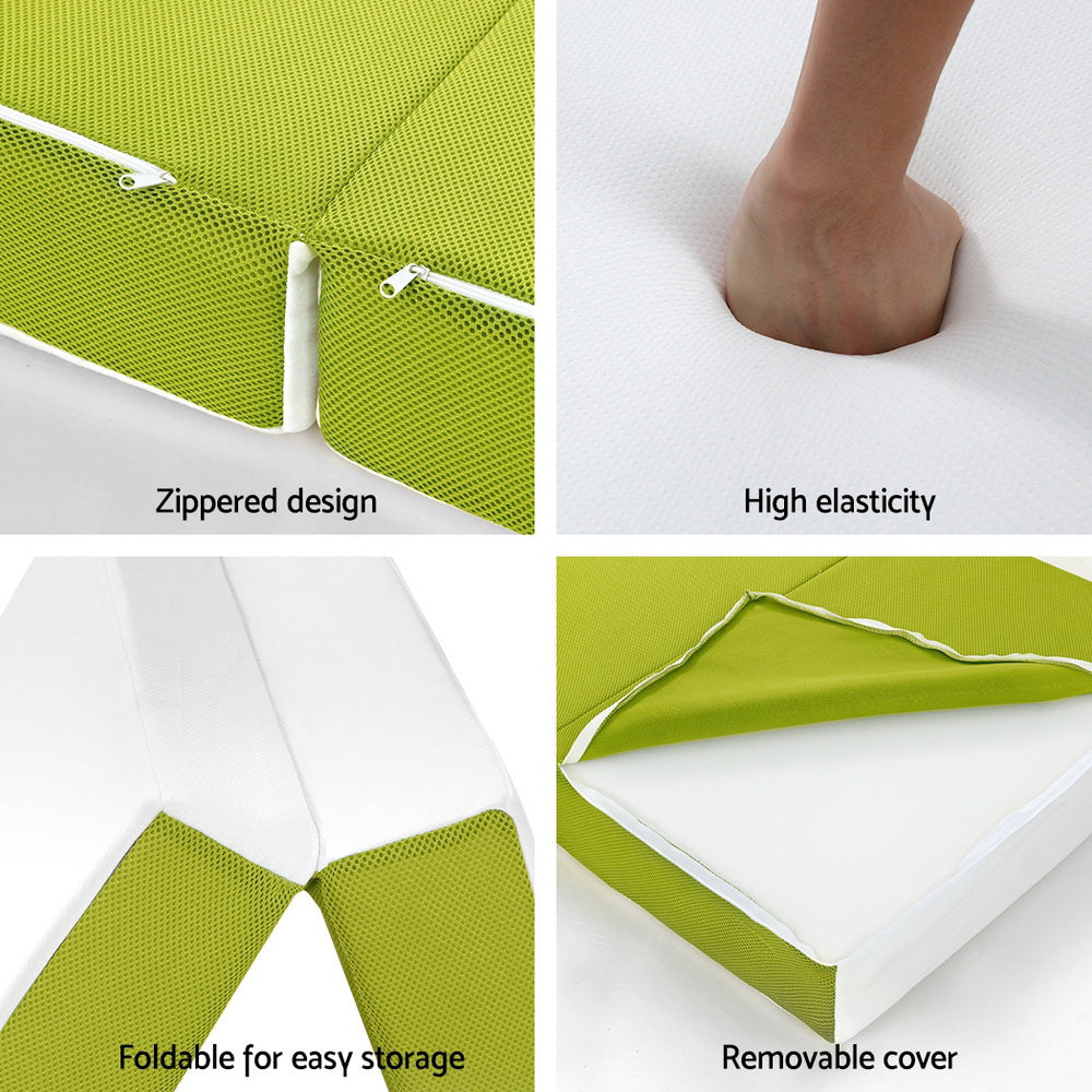 Marlook Bedding Foldable Mattress Folding Foam Single Green