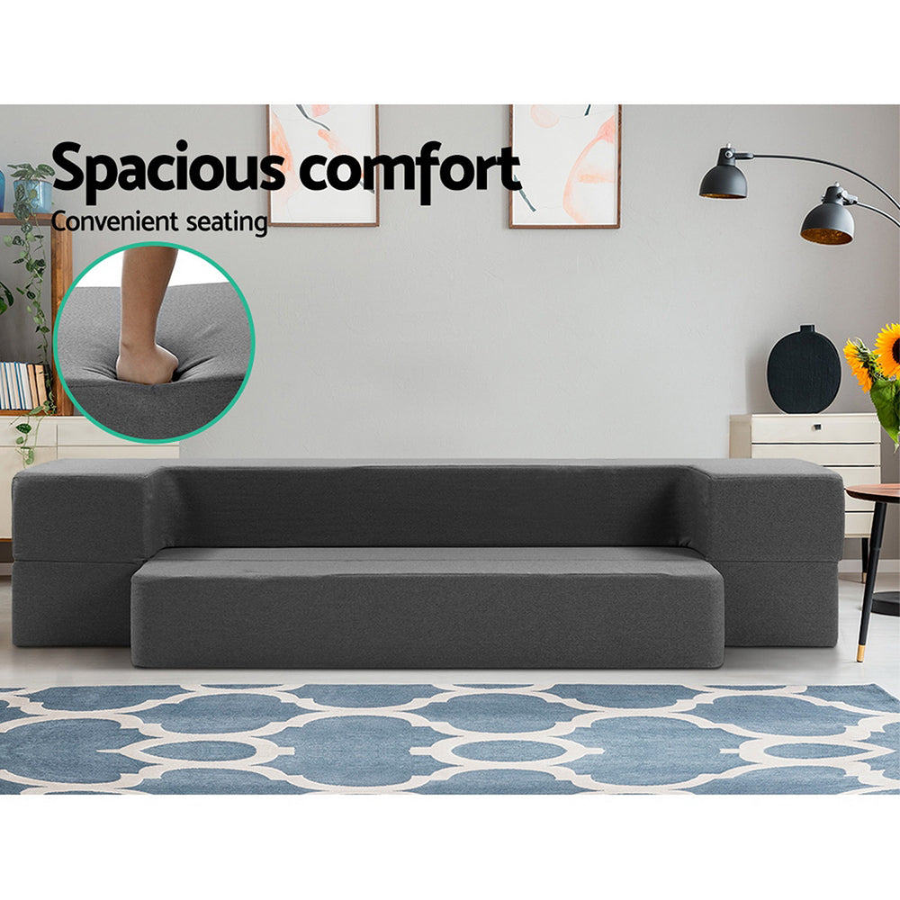 Marlook Bedding Foldable Mattress Folding Foam Sofa Bed Chair Grey