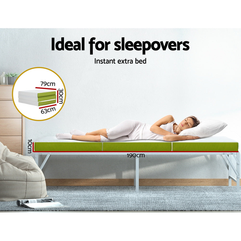 Marlook Bedding Foldable Mattress Folding Foam Trifold Green