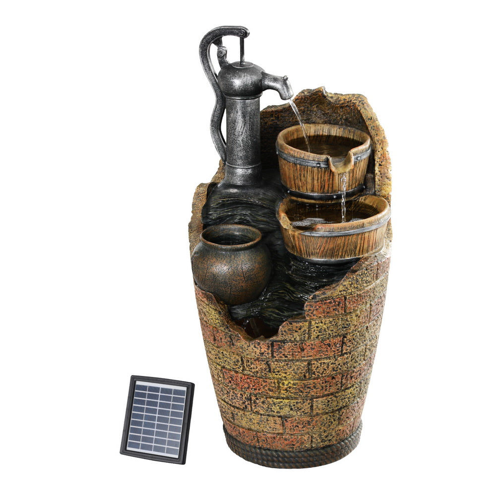 Marlook Solar Fountain Water Feature Outdoor Cascading Hand Pump Design 80CM