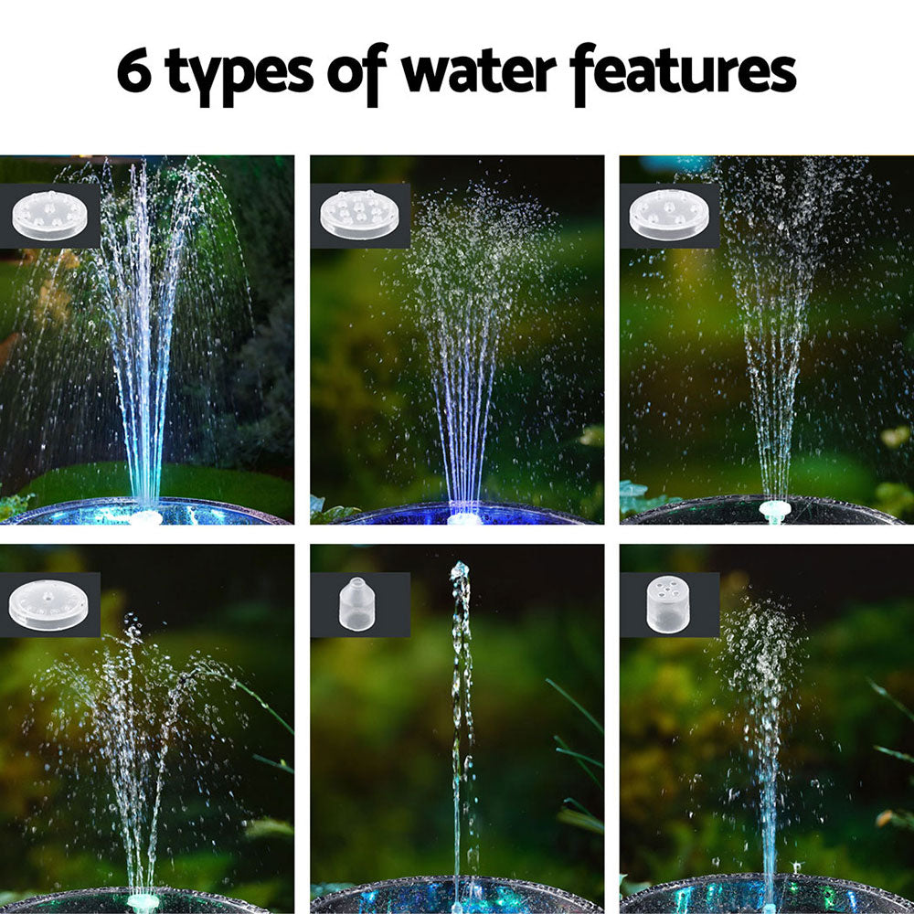 Marlook Floating Solar Pond Water Fountain Pump Outdoor Fountains LED Light