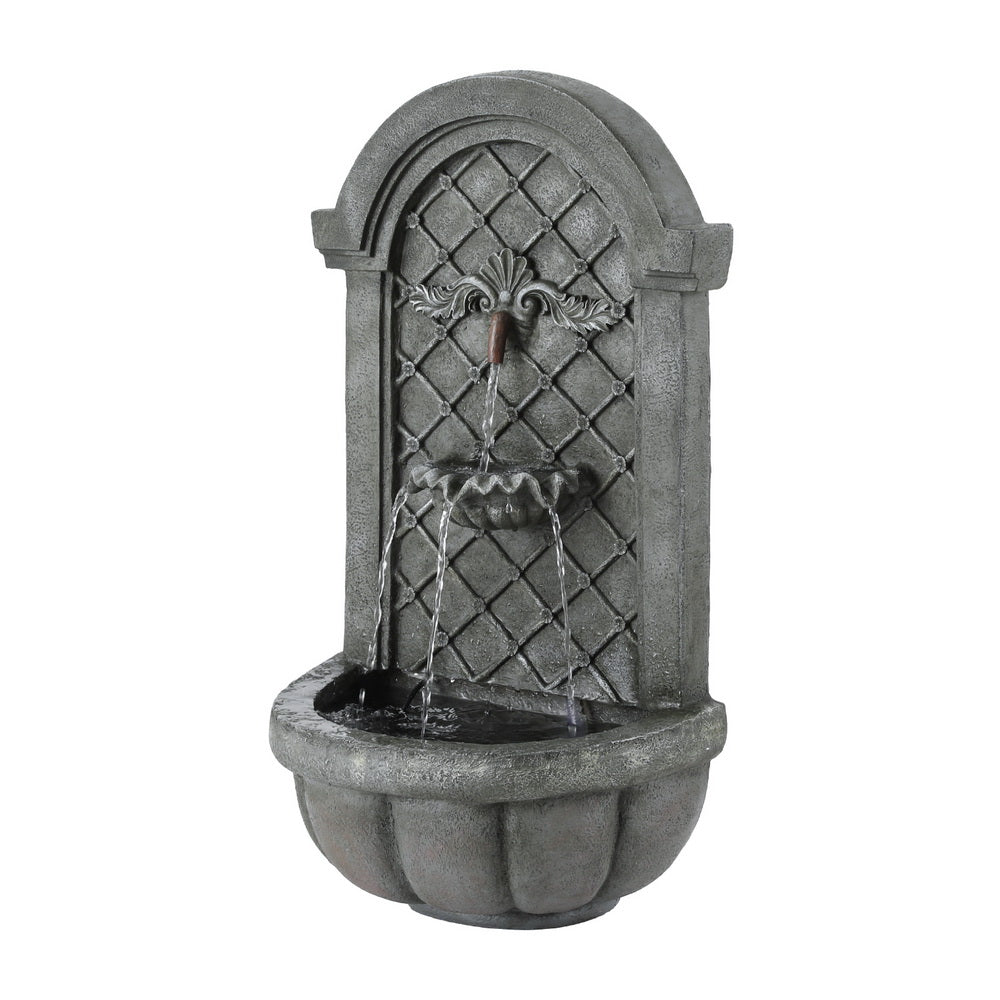 Marlook Solar Fountain Water Feature Wall Mount Garden Fountains 80CM Grey