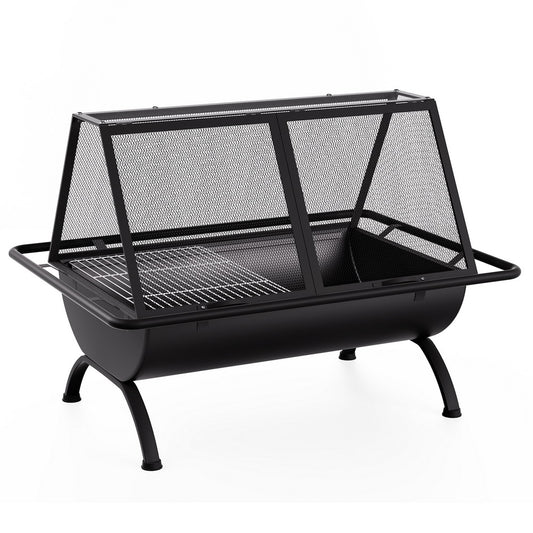 Marlook Fire Pit BBQ Grill Outdoor Fireplace Steel