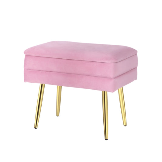 Marlook Ottoman Storage Foot Stool Velvet Pink