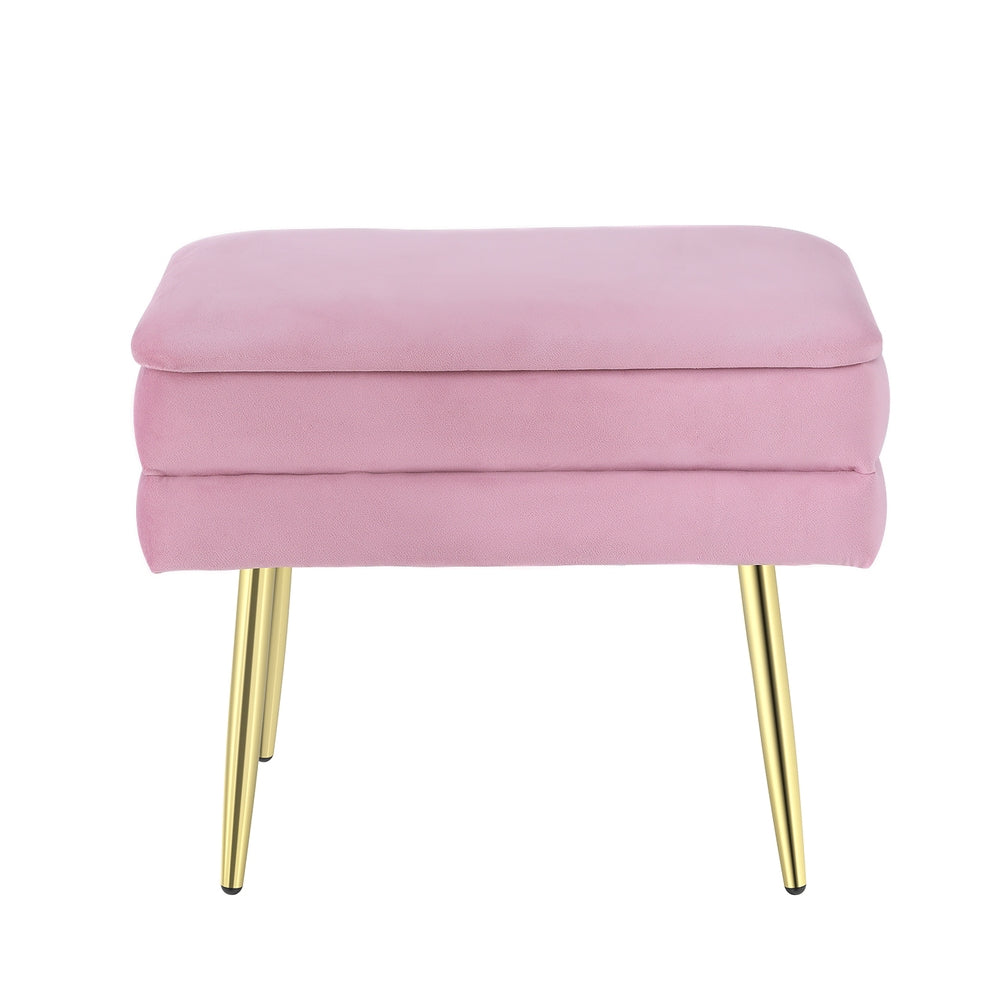 Marlook Ottoman Storage Foot Stool Velvet Pink