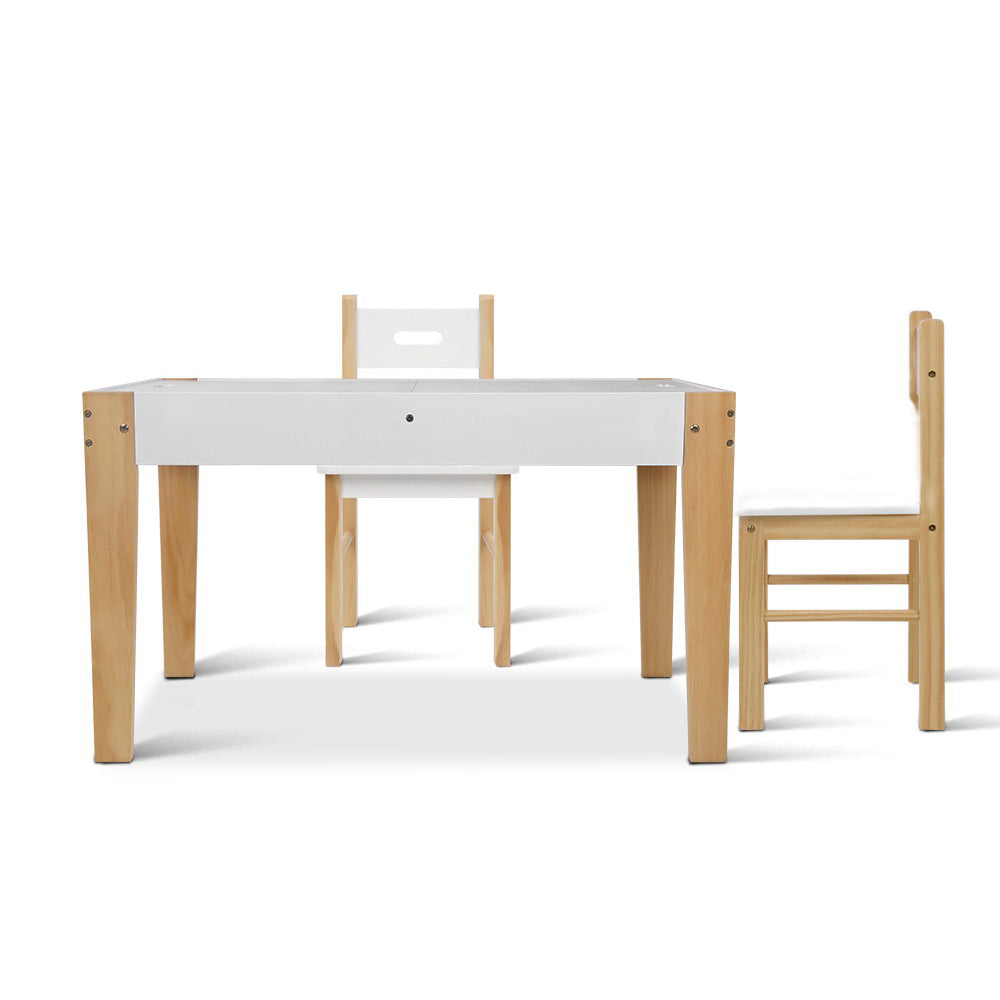 Marlook 3PCS Kids Table and Chairs Set Storage Toys Play Activity Desk Chalkboard