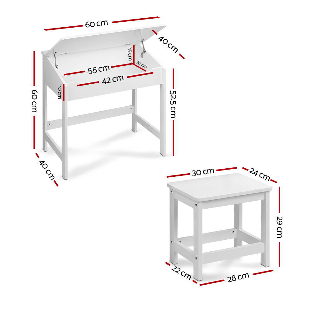 Marlook 2PCS Kids Table and Chairs Set Activity Children Playing Toys Study Desk