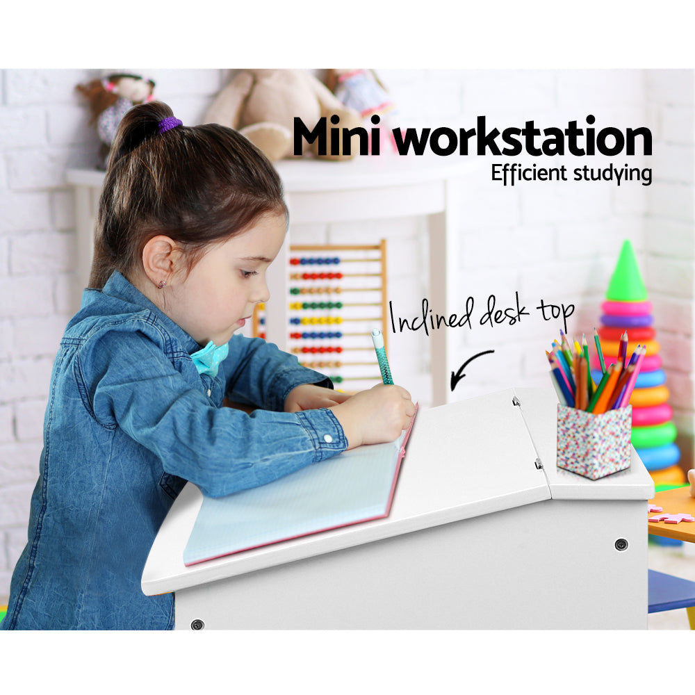 Marlook 2PCS Kids Table and Chairs Set Activity Children Playing Toys Study Desk