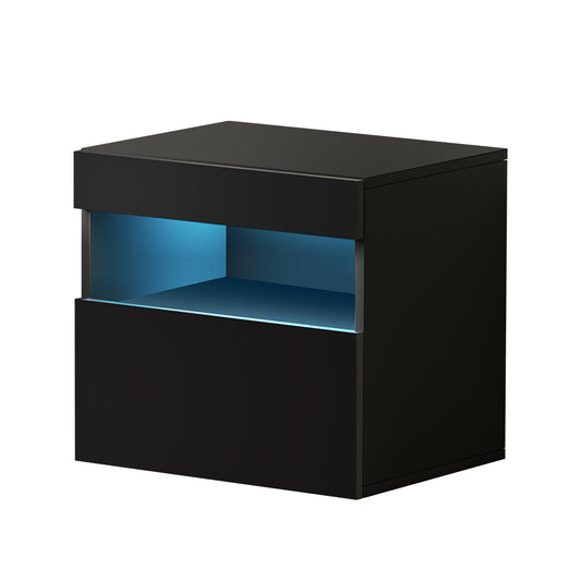 Marlook Bedside Table LED - HERES Black