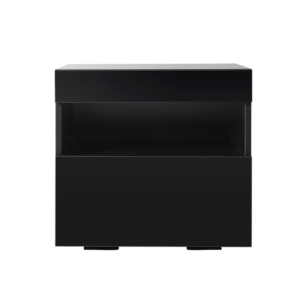Marlook Bedside Table LED - HERES Black