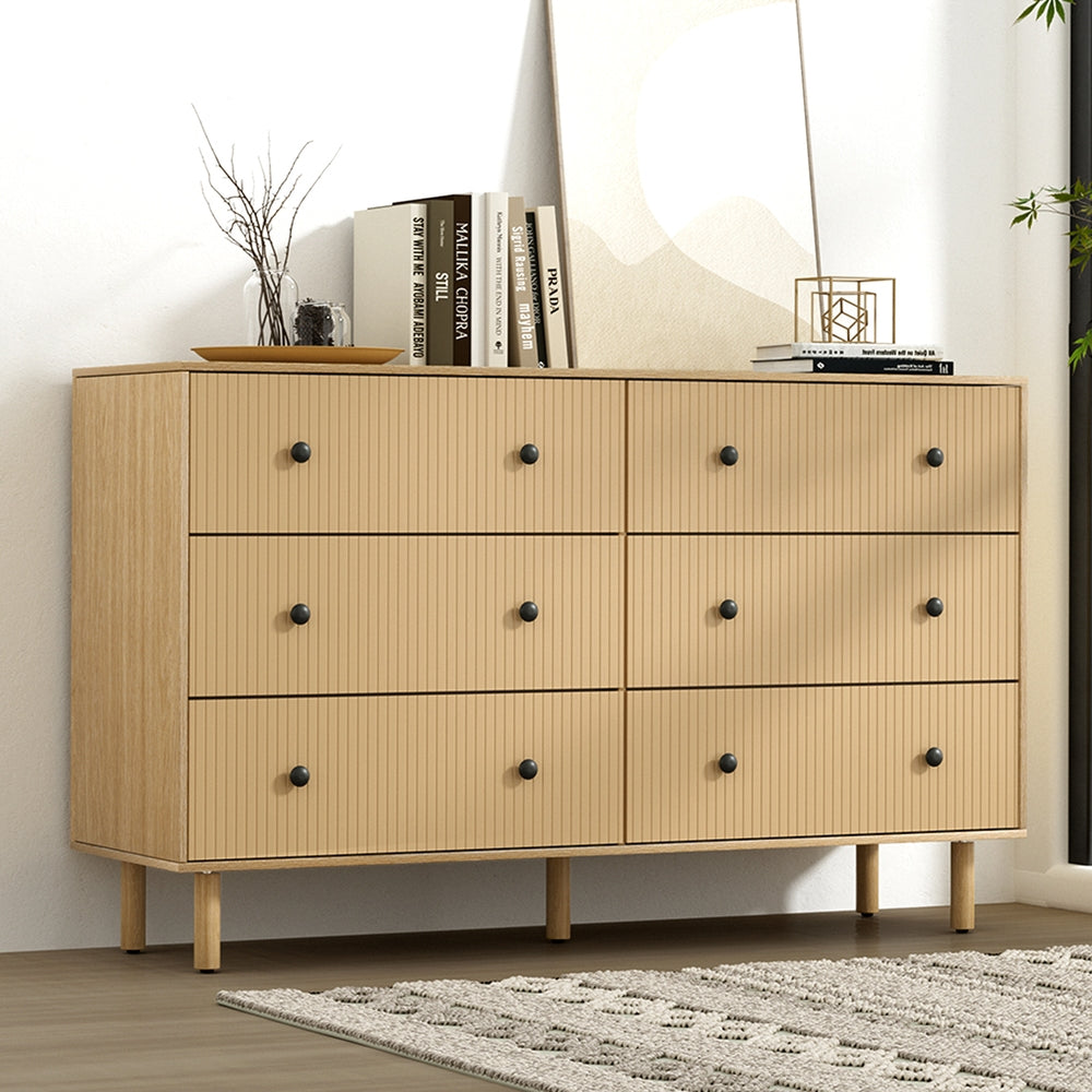 Marlook 6 Chest of Drawers Tallboy Cabinet - RUTH Pine