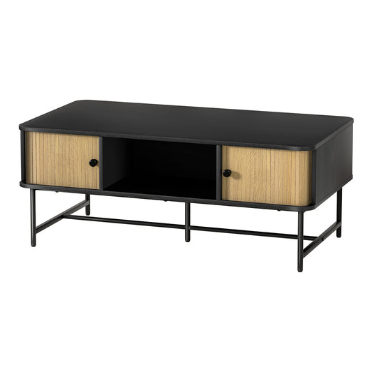 Marlook Coffee Table Sliding Drawer Door Black Boris