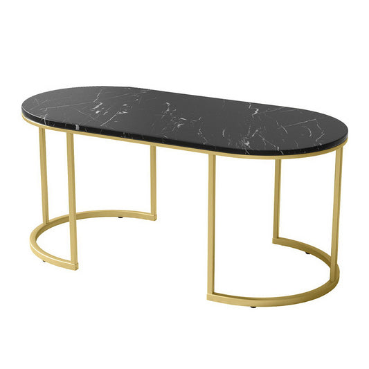 Marlook Coffee Table Marble Effect Black