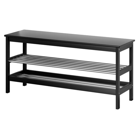 Marlook Shoe Rack Cabinet Bamboo Bench 10 Paris Black