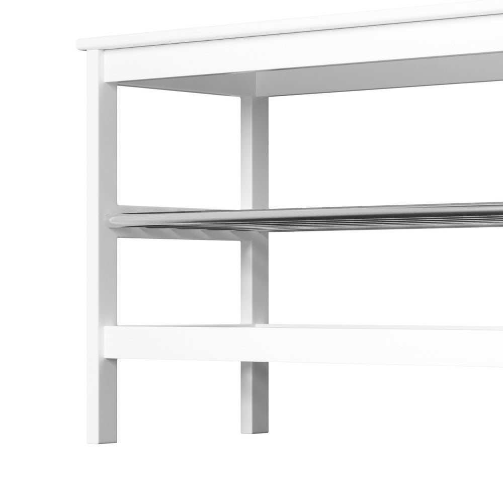Marlook Shoe Rack Cabinet Bamboo Bench 10 Paris White