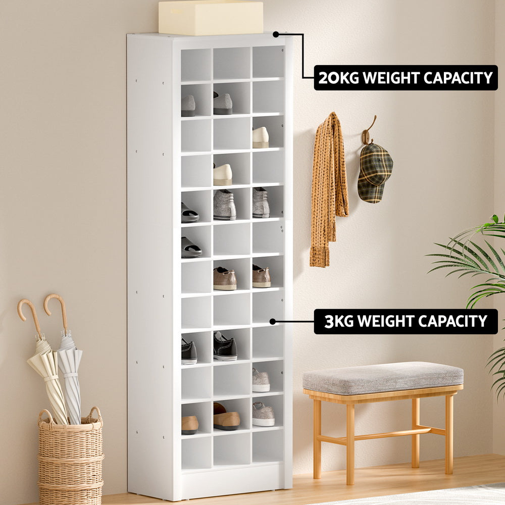 Marlook Shoe Rack 12-tier 36 Pairs Storage White