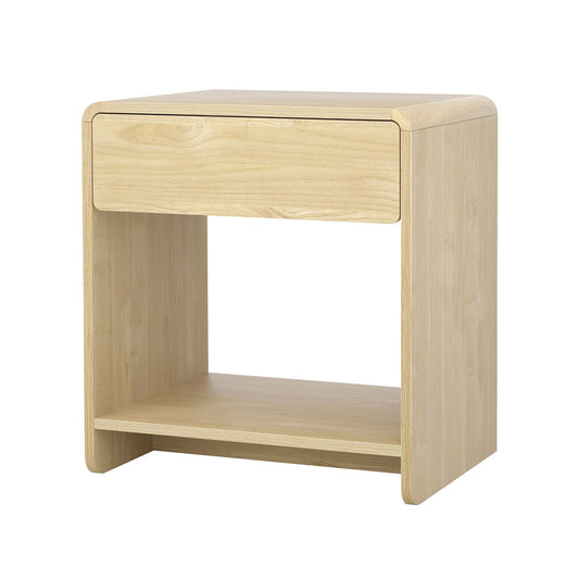 Marlook Bedside Table Drawer Open Shelf Pine