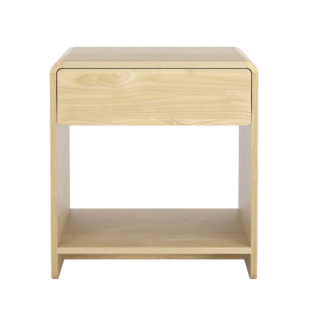 Marlook Bedside Table Drawer Open Shelf Pine