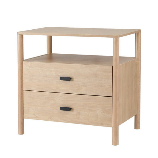 Marlook Bedside Table Nightstand 2 Drawers - Pine