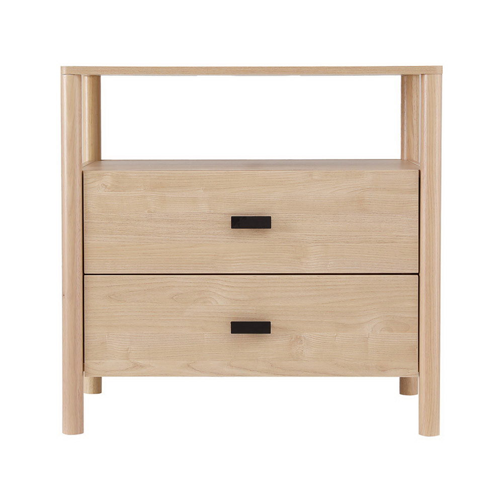 Marlook Bedside Table Nightstand 2 Drawers - Pine