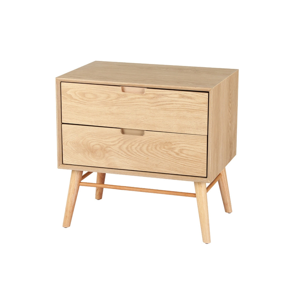 Marlook Bedside Table Drawers Side End Table Storage Cabinet Nightstand Oak GINO
